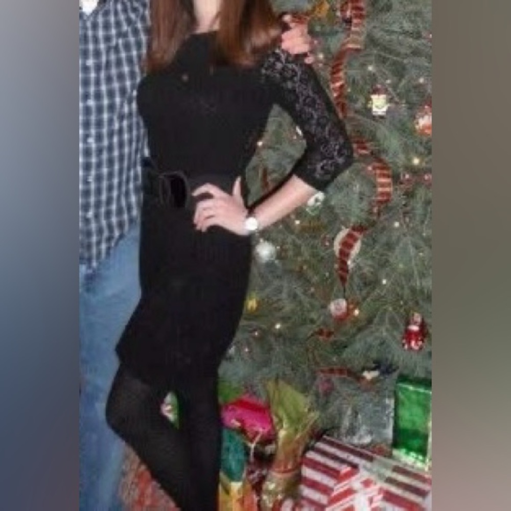 Backless Black Lace Cocktail Dress
